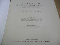 Sammlung Geheimrat Dr. h. c. Gustav Seligmann, Koblenz (1928) německy