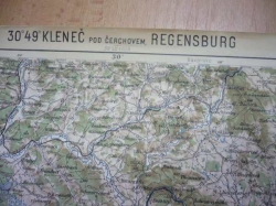 Mapa - KLENEČ POD ČERCHOVEM, REGENSBURG 1923