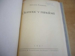 Václav Nešpor - Dějiny města Olomouce. Antonín Zemánek - Olomouc v minulosti (1947)