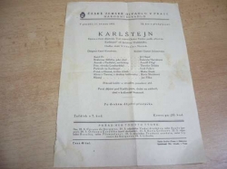 Karlštejn. České zemské divadlo v Praze. Program představení (1919)