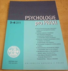 Psychologie pro praxi 3-4/2011 Ročník XLVI (2011)