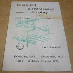 Televizní a rozhlasové antény I. a II. pásmo Návod k montáži (1984)