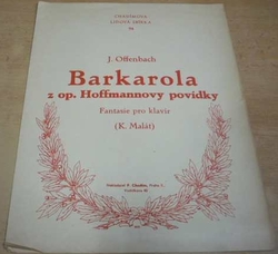J. Offenbach - Barkarola z op. Hoffmannovy povídky. Fantasie pro klavír (1927) noty