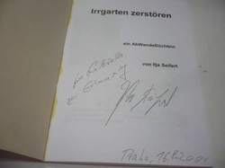 Ilja Seifert - Irrgarten zerstören (1999) VĚNOVÁNÍ OD AUTORA !!! V němčině 