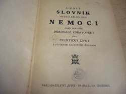 Bohumil Janda - Lidový slovník nejdůležitějších nemocí jako doplněnk dokonalé zdravovědy pro praktický život (1924)