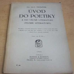 Jan Menšík - Úvod do poetiky (1945)