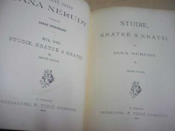 Jan Neruda - Studie, krátké a kratší. Spisy č. 7 a 8 (1894)