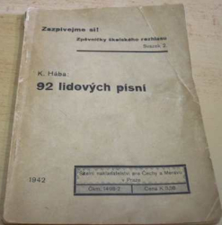 K. Hába - 92 lidových písní (1942)