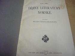 Just Bing - Dějiny literatury norské (1913)