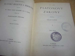 Platón - Platonovy zákony. Část 1 (1925)