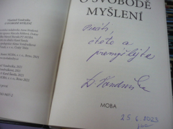 Vlastimil Vondruška - O svobodě myšlení (2021) PODPIS AUTORA !!!